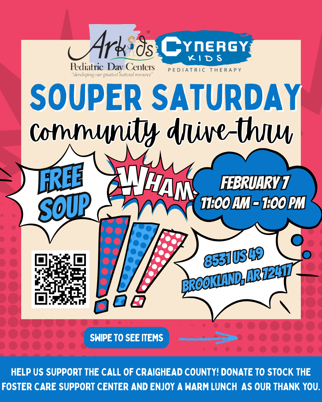 Souper Saturday Community Drive-thru - Feb 7 11:00 AM - 1:00 PM - 8531 US 49